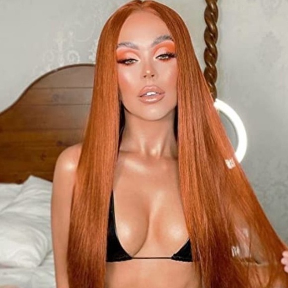 22” Long Straight Ginger Orange Lace Front Wig NEW